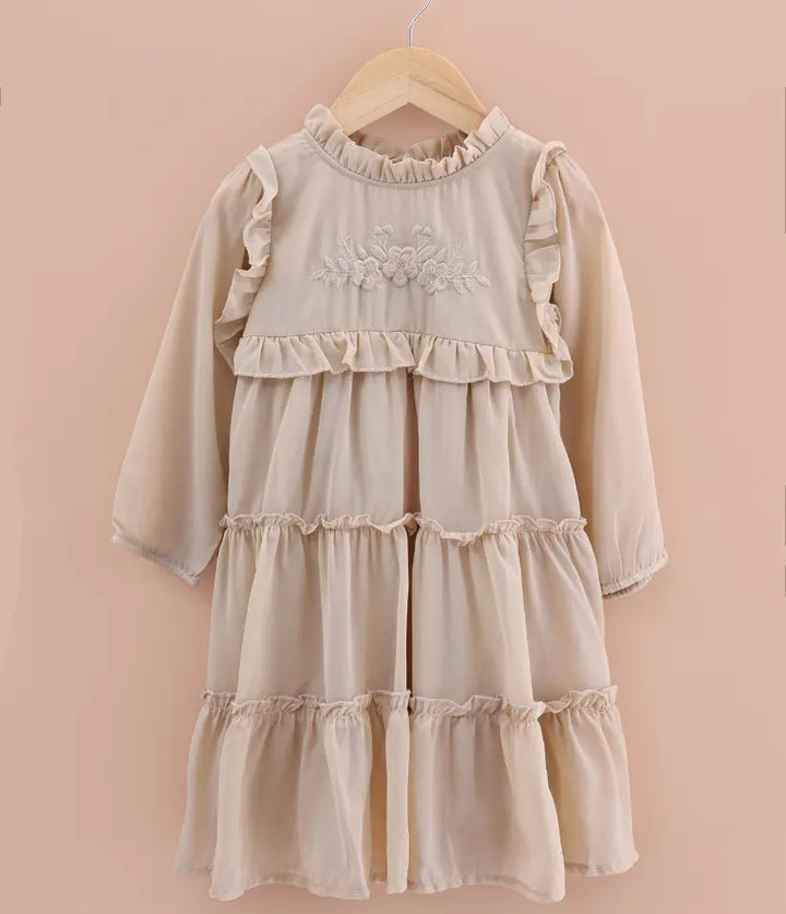 baby girls tiered chiffon dress front view
