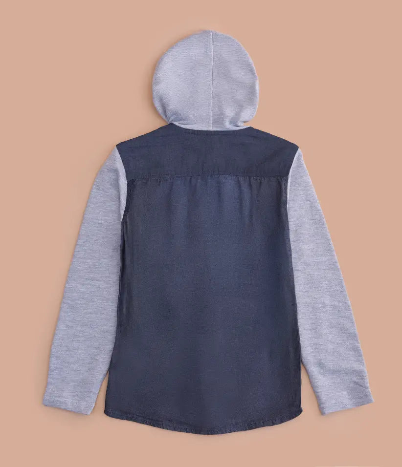 boys hooded shirt jacket 3-8 years back view