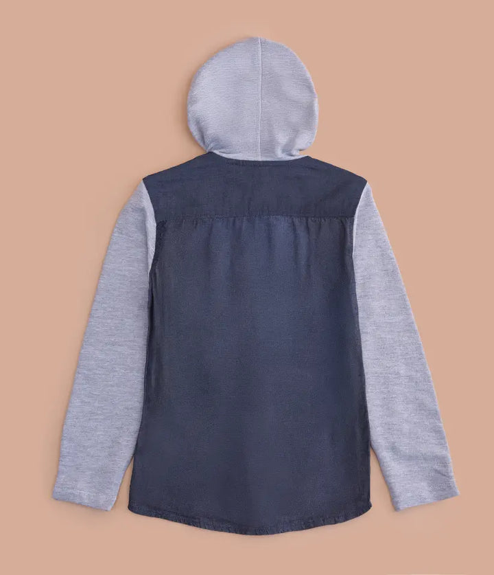 boys hooded shirt jacket 3-8 years back view