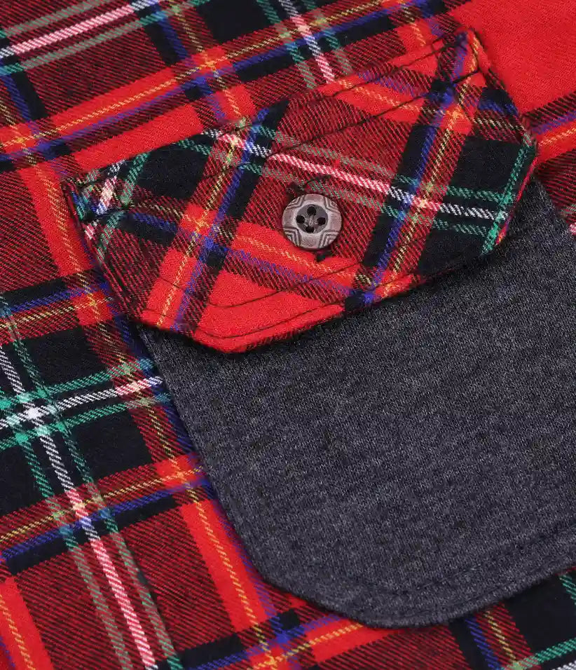 boys plaid flannel hooded shirt jacket 3-8 years details