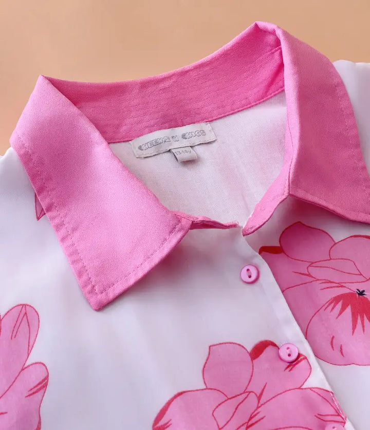 girls chiffon smocked dress collar
