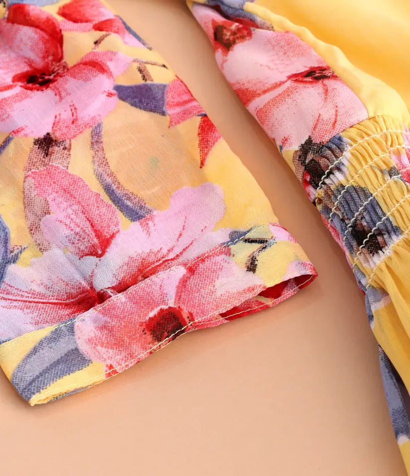 girls chiffon smocked dress