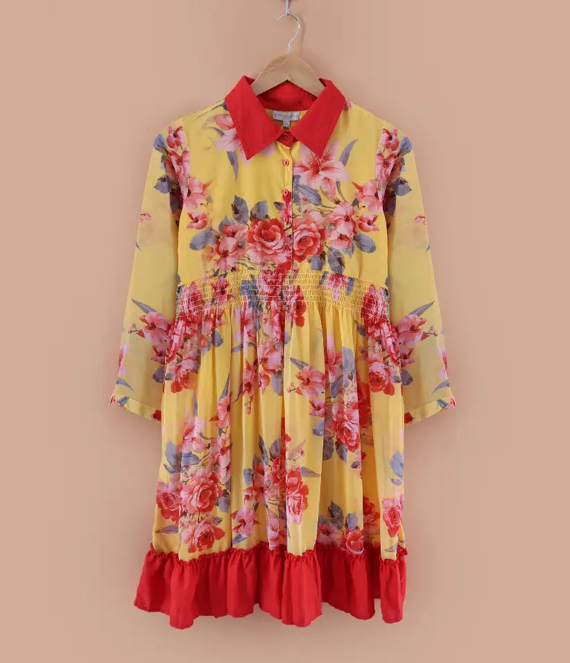 girls chiffon smocked dress