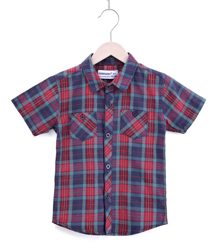plaid cotton shirt front view