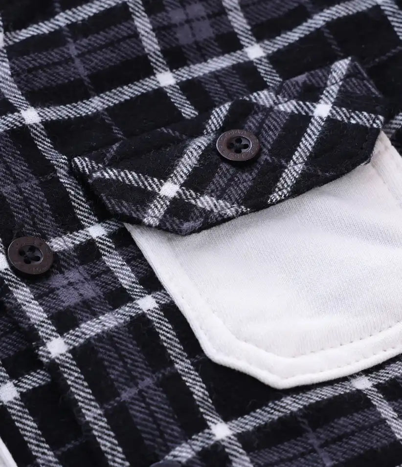 toddler baby boys plaid flannel hooded shirt jacket 6-36 months details