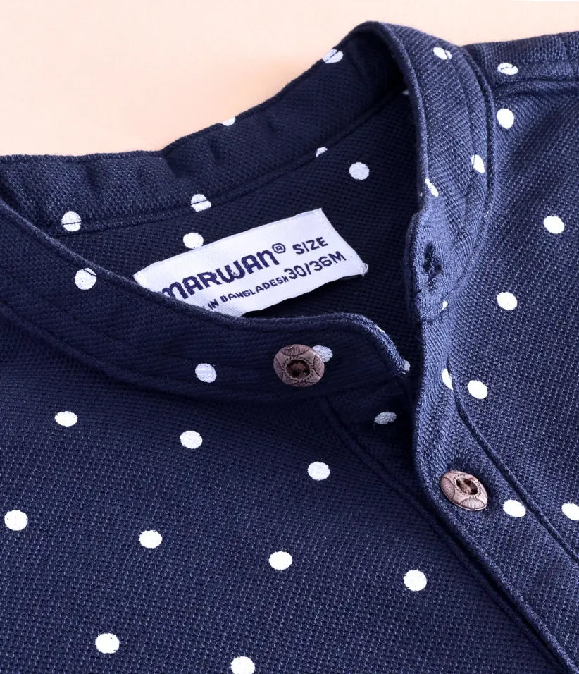 baby-boys-blue-polka-dot-mandarin-collar-polo-shirt-collar-6-36 months-view
