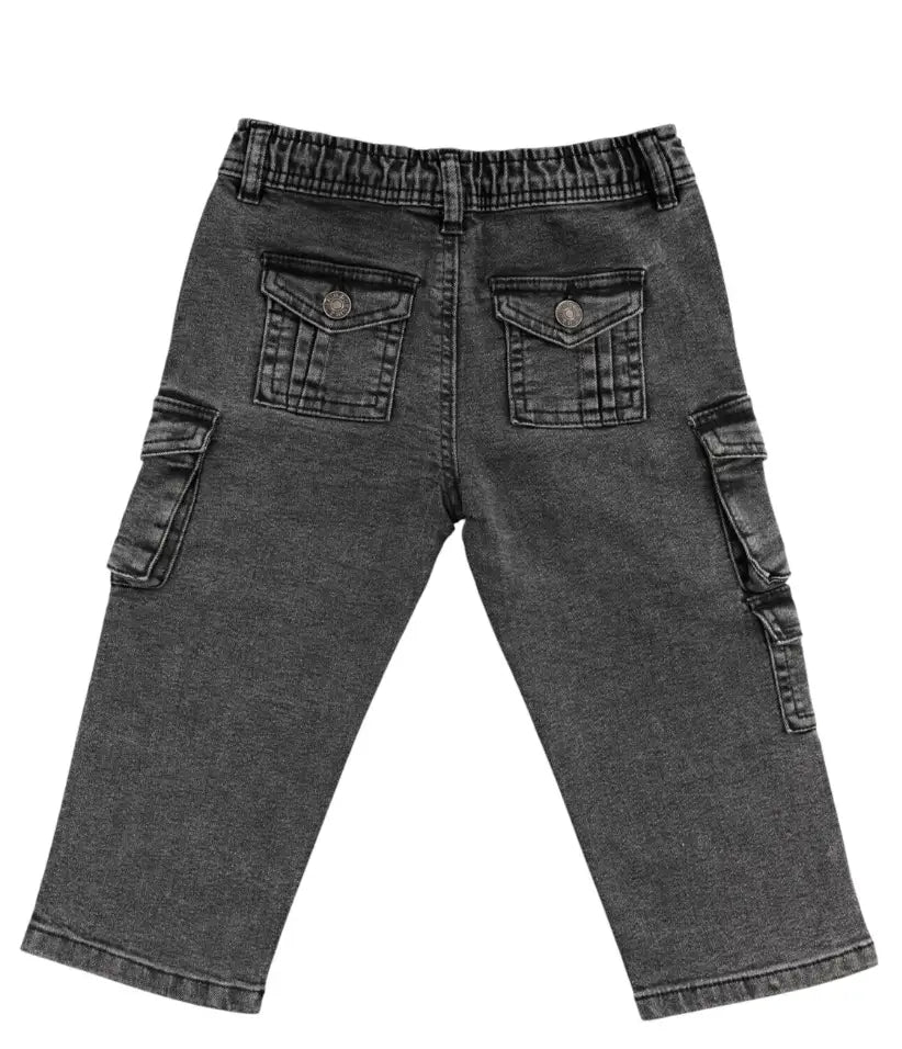 baby boys cargo jeans 6-36 months back view
