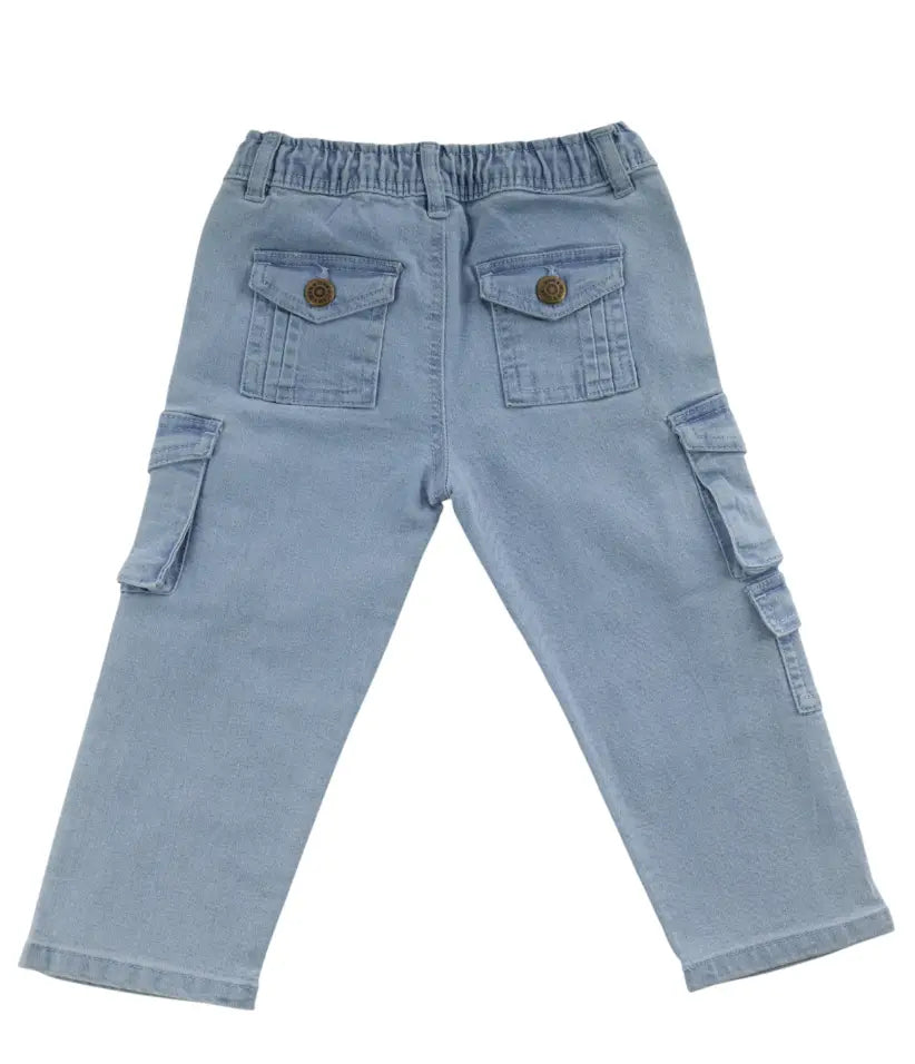baby boys cargo jeans 6-36 months back view