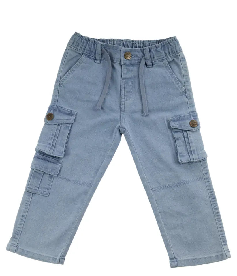 baby boys cargo jeans 6-36 months front view