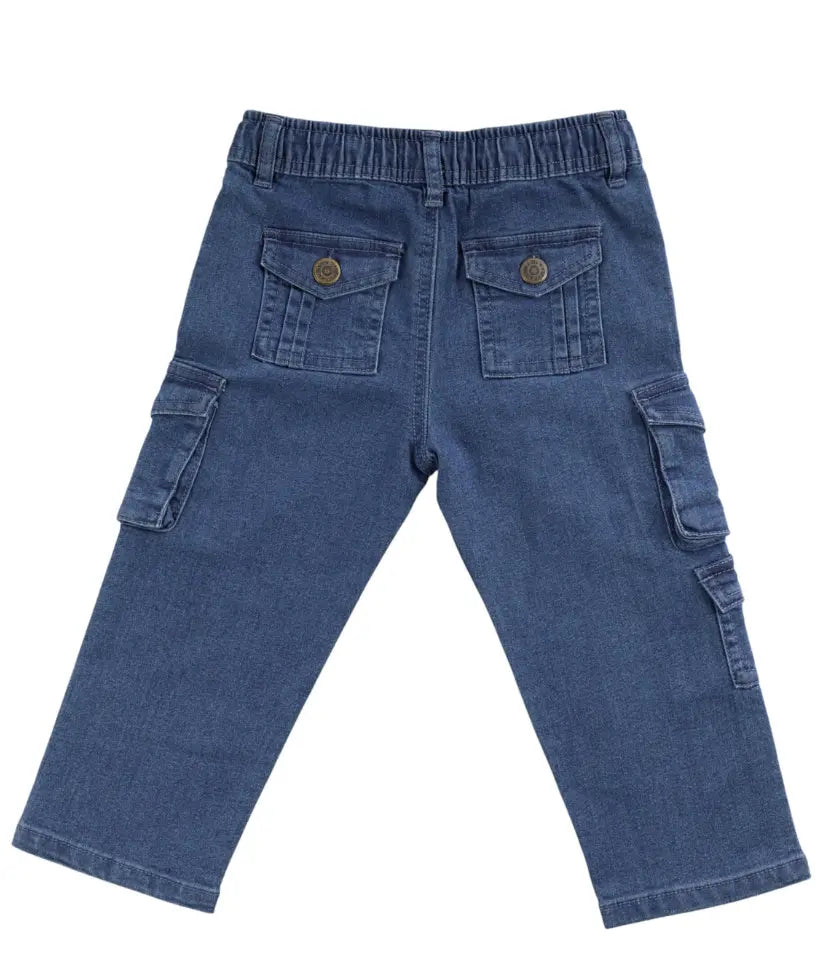 baby boys cargo jeans 6-36 months back view