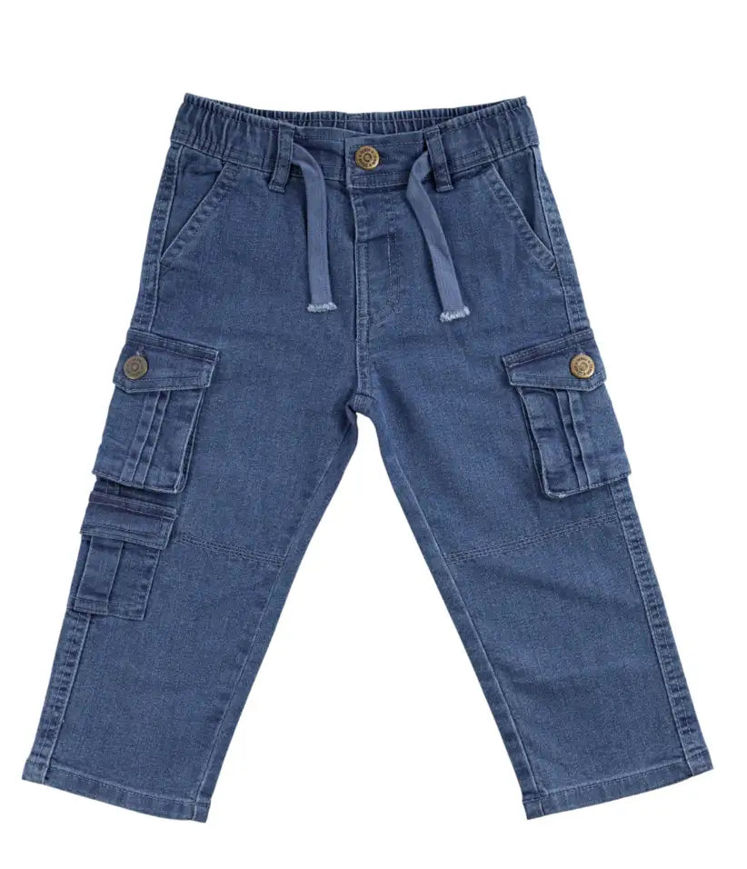 baby boys cargo jeans 6-36 months front view