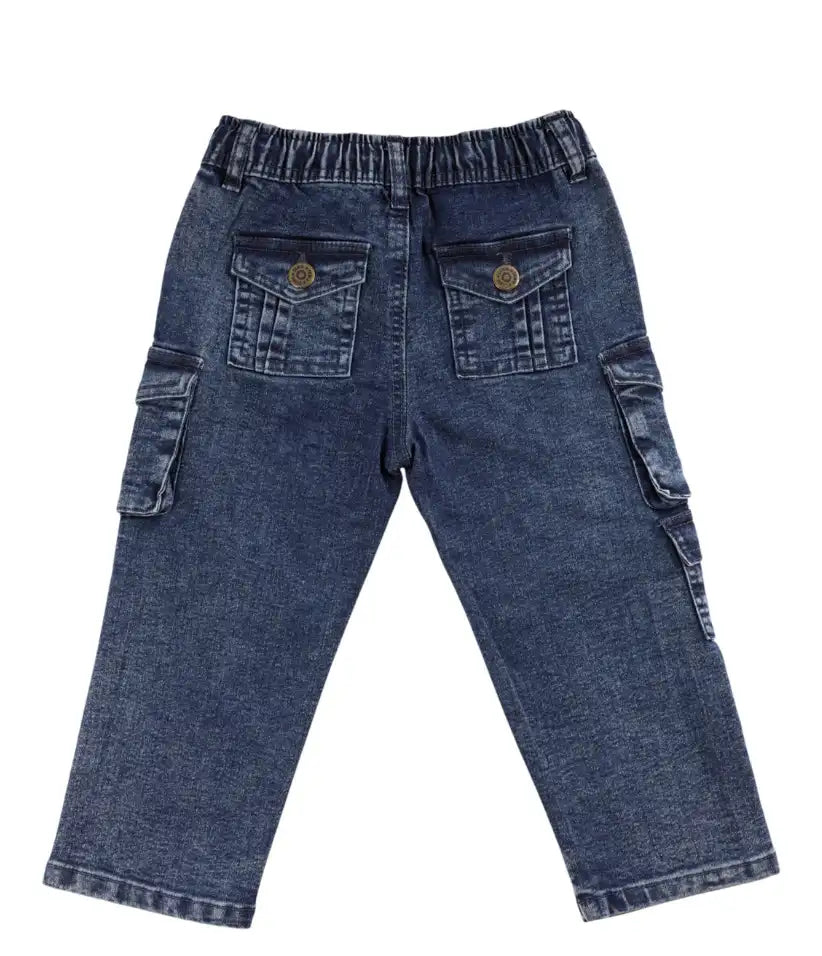baby boys cargo jeans 6-36 months back view