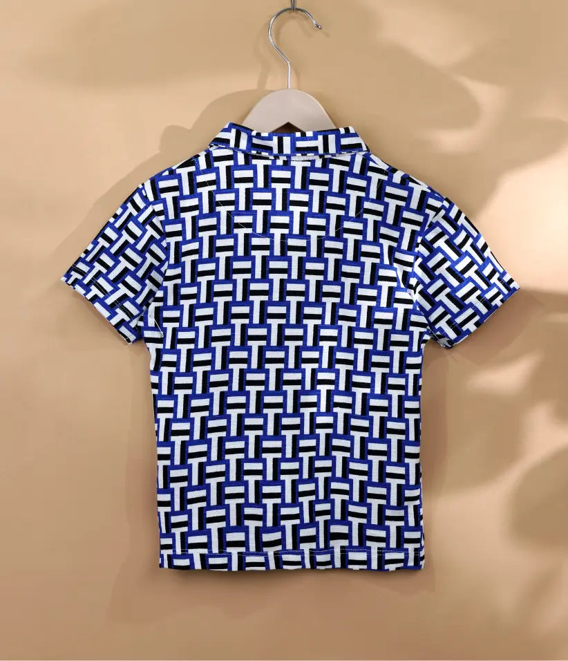 baby boys geometric printed polo