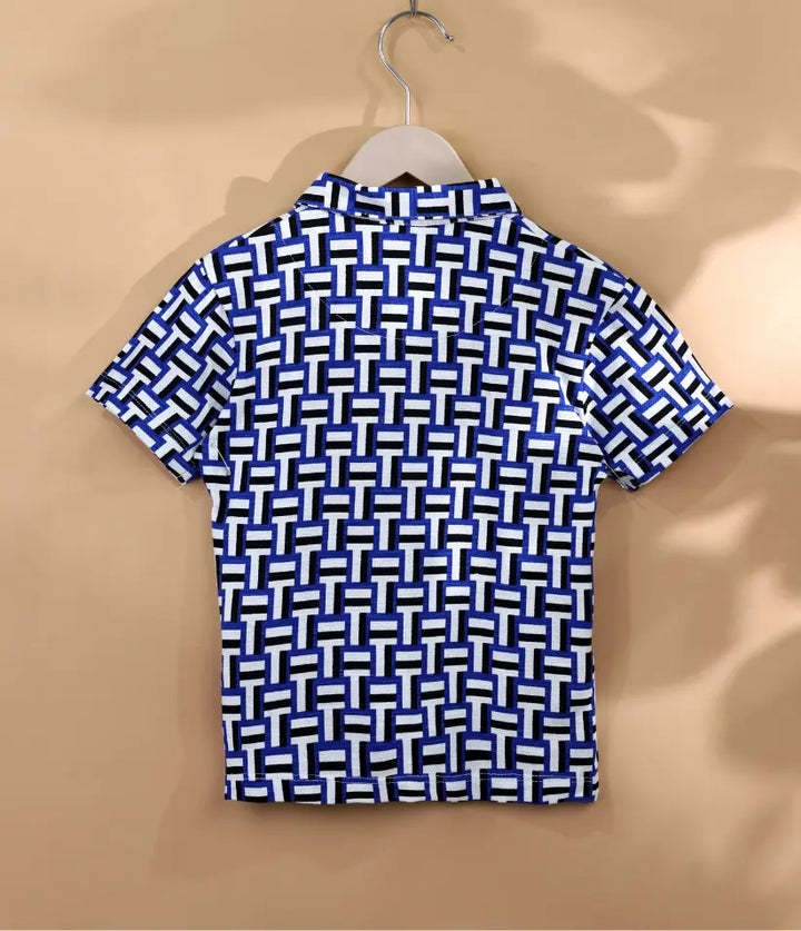 baby boys geometric printed polo