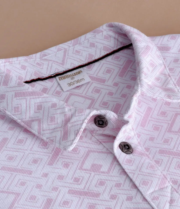 baby boys diamond printed polo