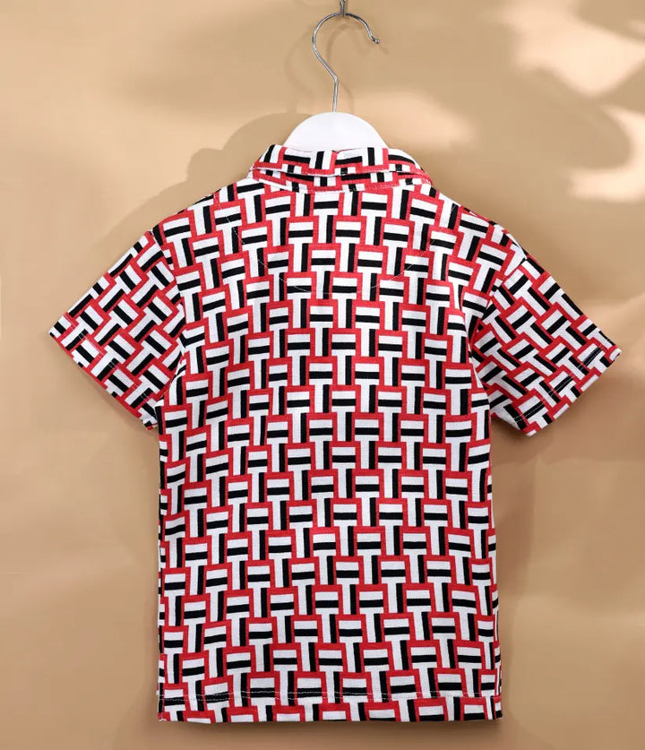 baby boys geometric printed polo