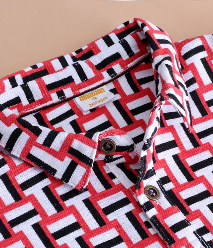 baby boys geometric printed polo