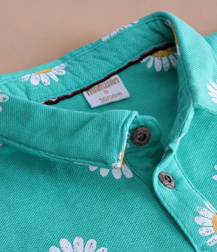baby boys daisy printed polo