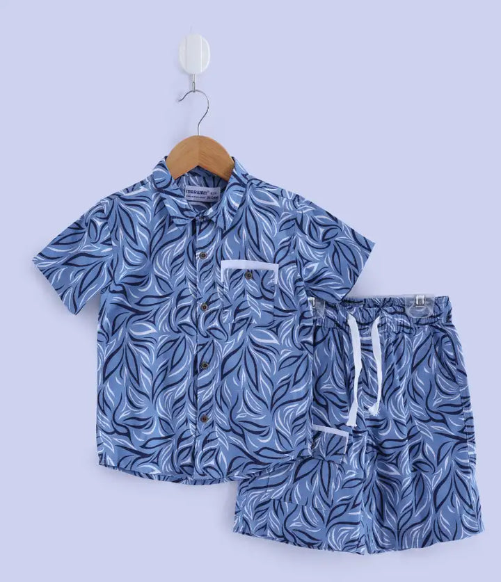 baby boys cotton hawaiian shirt and shorts set 6-36 months