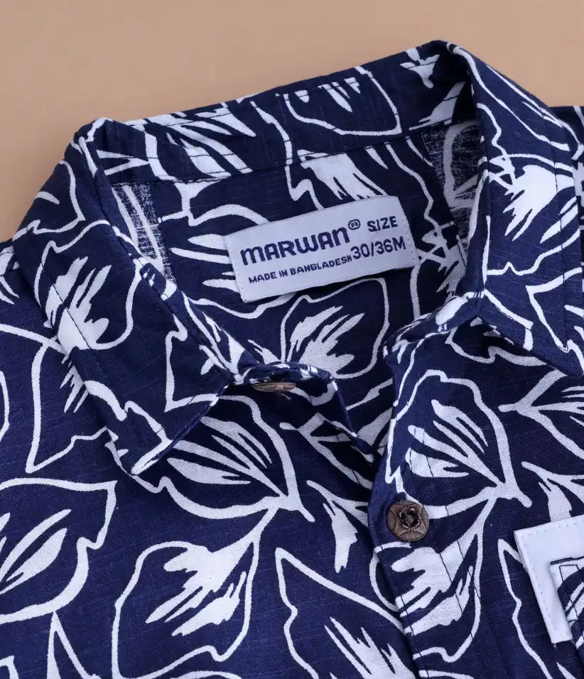 baby boys cotton hawaiian shirt and shorts set 6-36 months shirt view