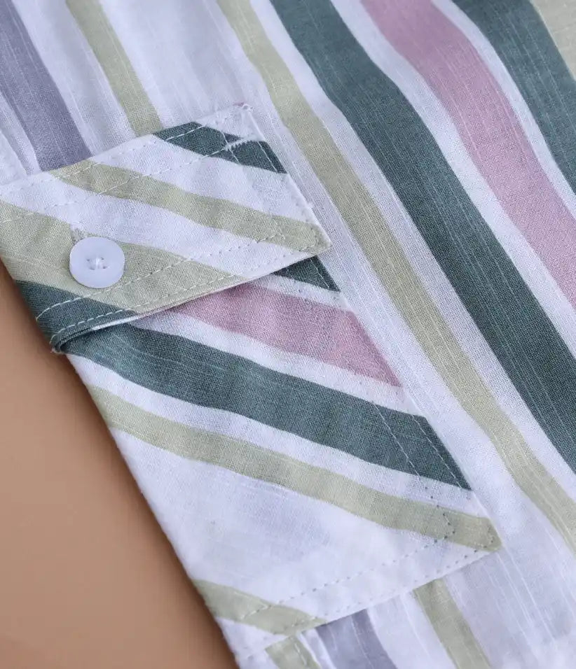 baby boys striped cotton co-ord set 6-36 months details