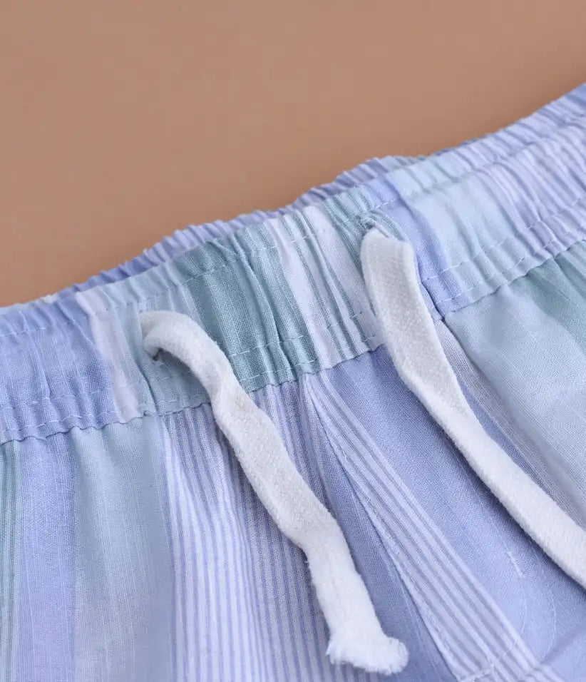 baby boys striped cotton co-ord set 6-36 months shorts view