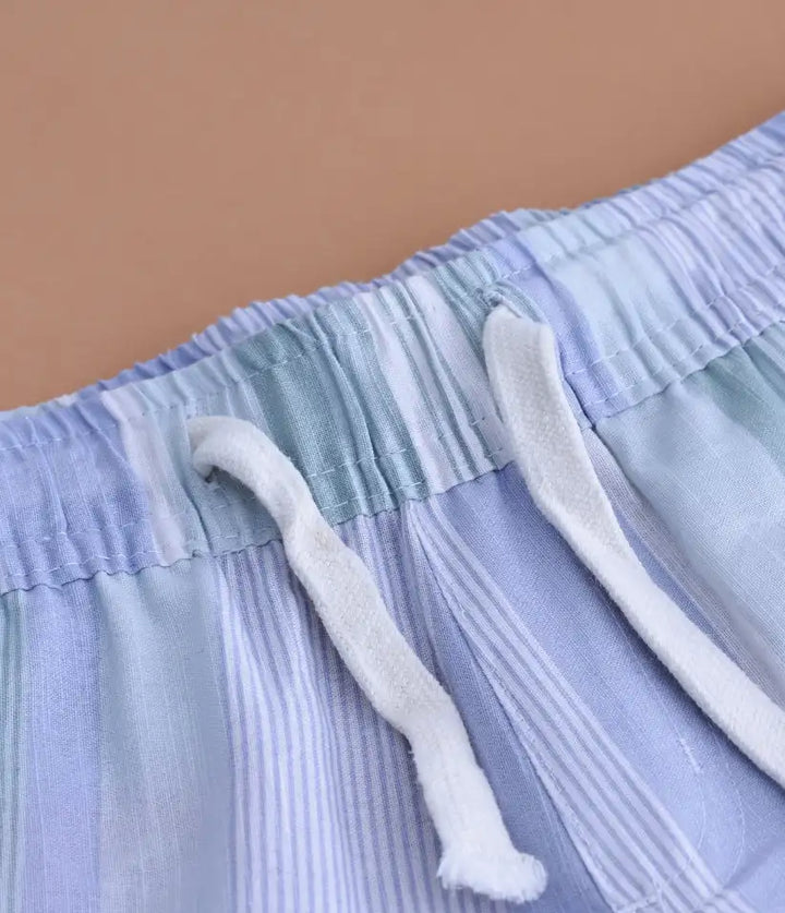 baby boys striped cotton co-ord set 6-36 months shorts view