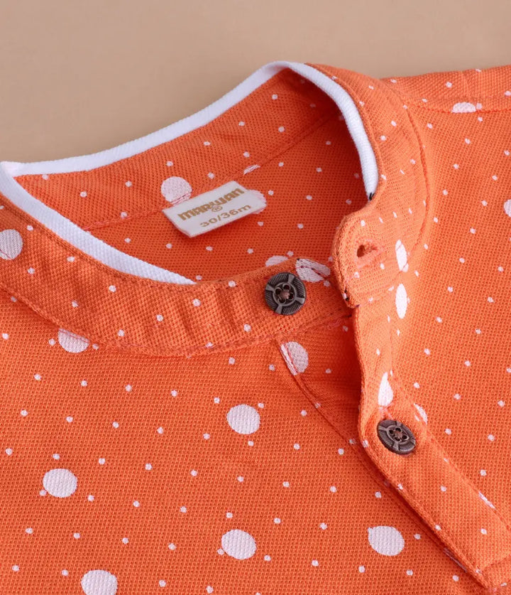 baby-boys-orange-polka-dot-mandarin-collar-polo-shirt-6-36 months-collar-view