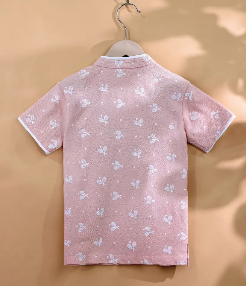 baby-boys-peach-pink-tennis-print-mandarin-collar-polo-6-36 Months-back-view