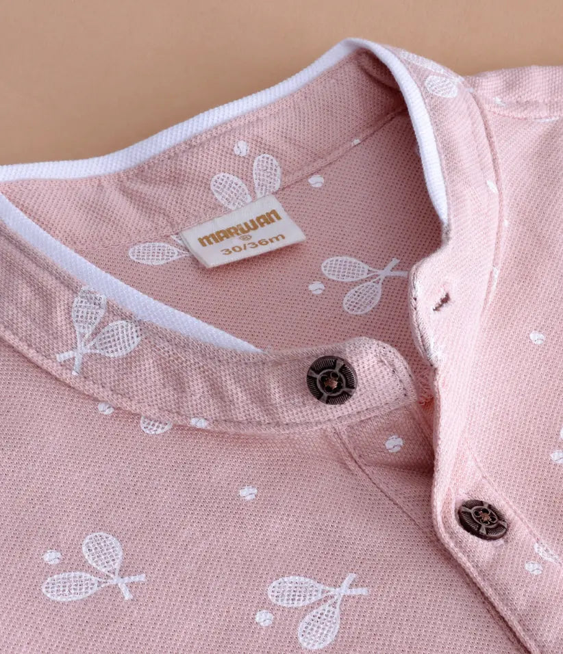 baby-boys-peach-pink-tennis-print-mandarin-collar-polo-6-36 months-collar view
