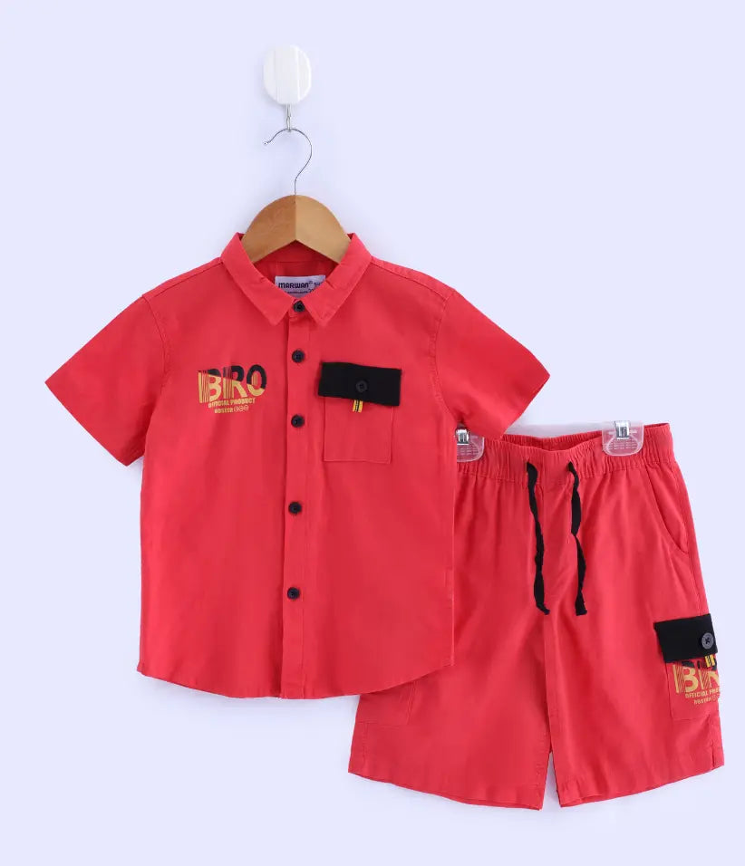 baby boys cotton co-ord set 6-36 months#color_red