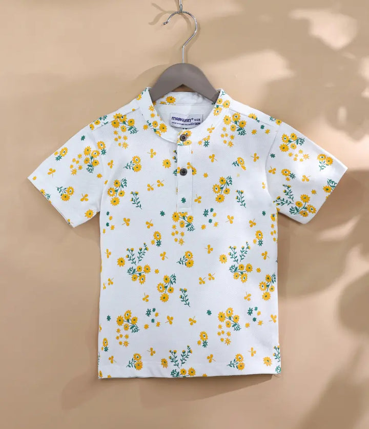 baby-boys-white-yellow-floral-mandarin-collar-polo-6-36 months-front-view