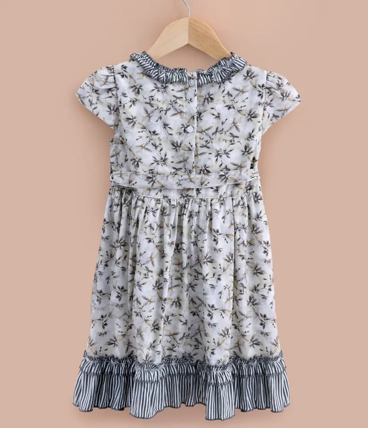 baby girls floral ruffle cotton dress