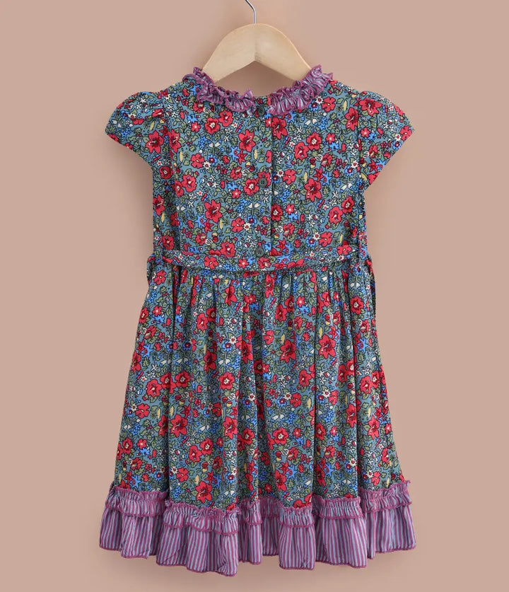 baby girls floral ruffle cotton dress