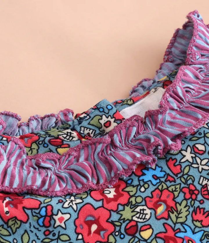 baby girls floral ruffle cotton dress