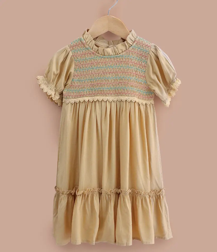 baby girls smocked cotton dress