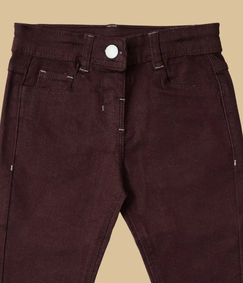 baby girls basic jeans 6-36 months#color_burgundy