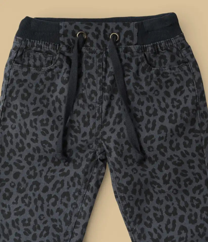 baby girls leopard pull-on pants 6-36 months front view