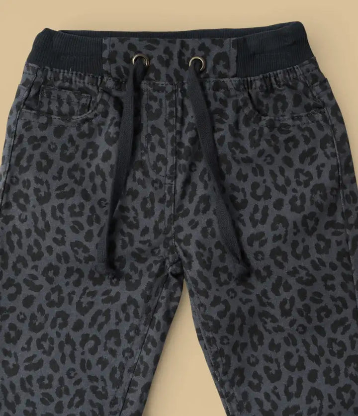 baby girls leopard pull-on pants 6-36 months front view
