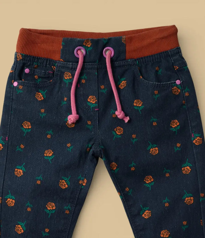 baby girls ditsy floral pull-on jeans 6-36 months