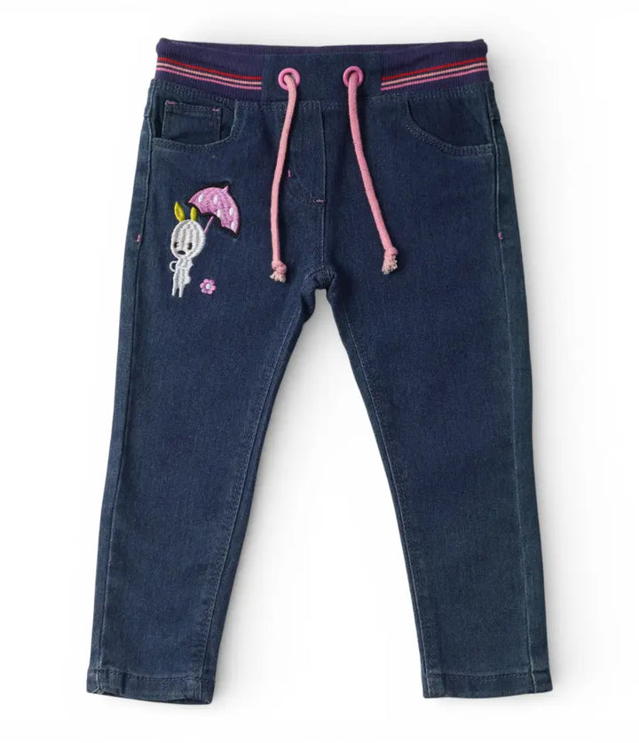 baby girls embroidered pull-on pants 6-36 months front view