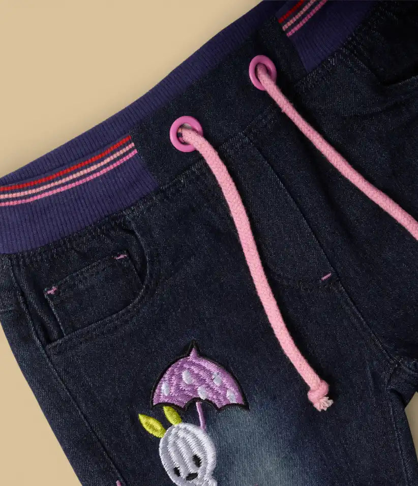 baby girls embroidered pull-on pants 6-36 months details