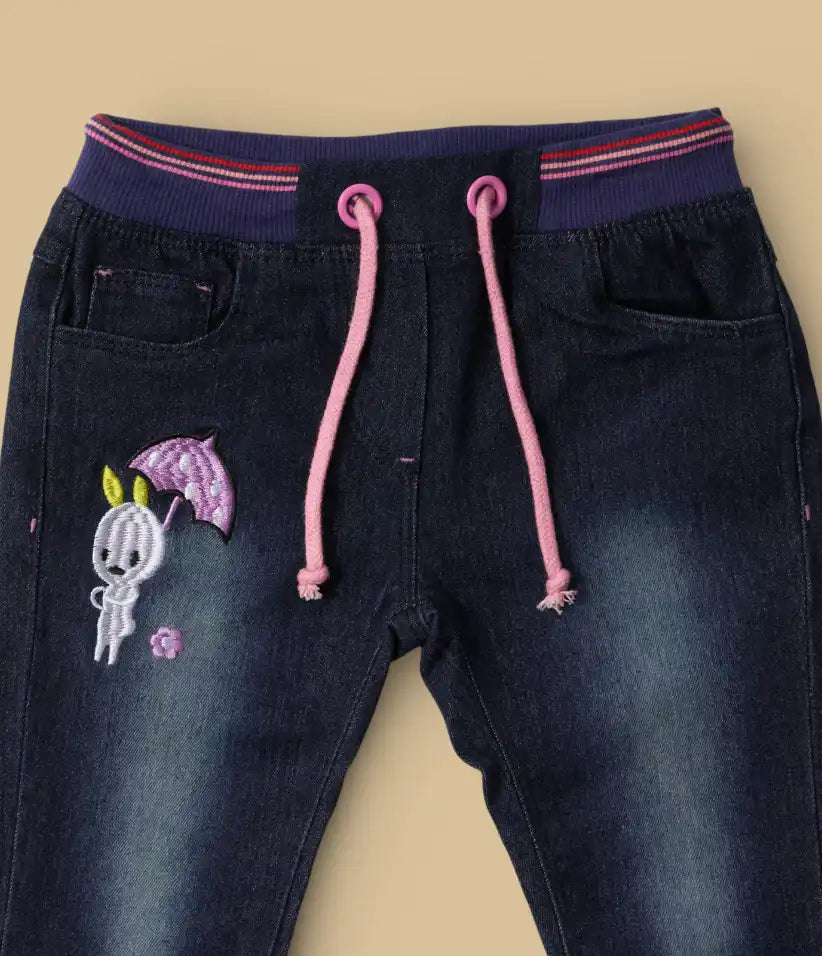baby girls embroidered pull-on pants 6-36 months#color_dark-wash-blue