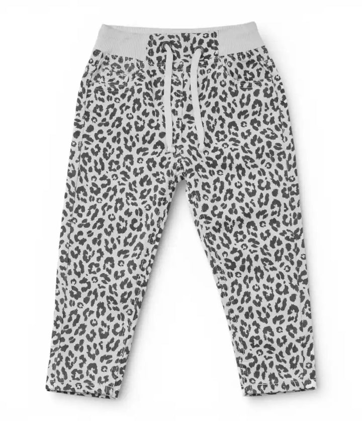 baby girls leopard pull-on pants 6-36 months front view