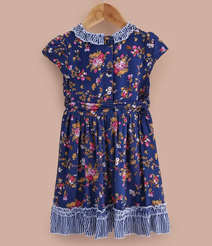 baby girls floral ruffle cotton dress