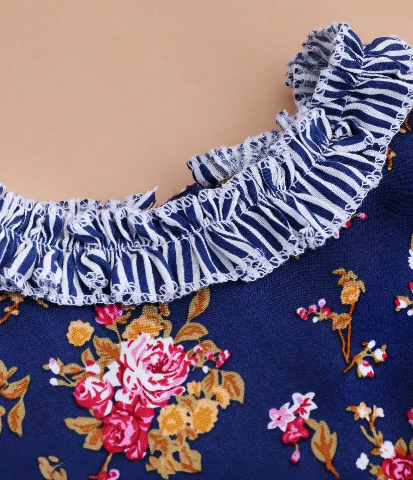 baby girls floral ruffle cotton dress