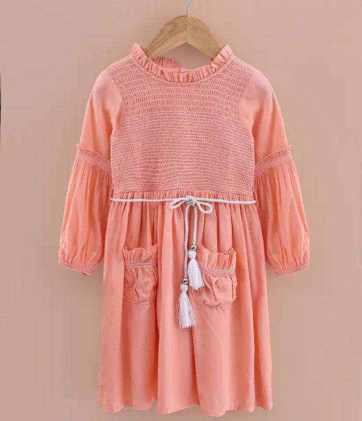 baby girls smocked cotton dress