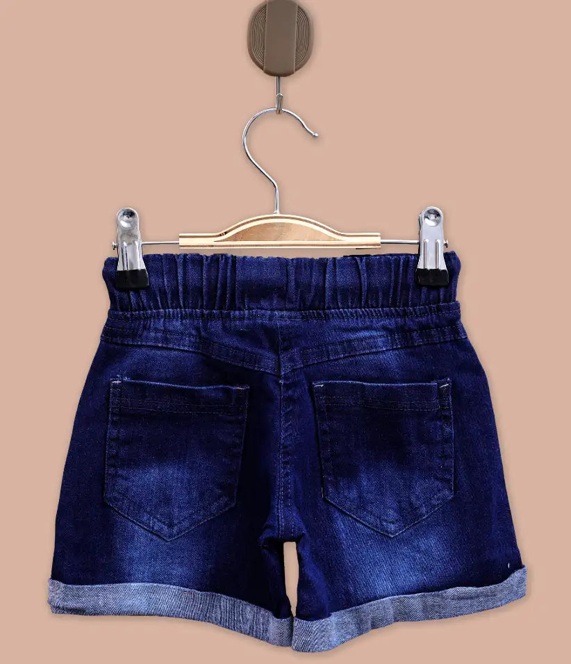 baby girls pull-on drawstring denim shorts