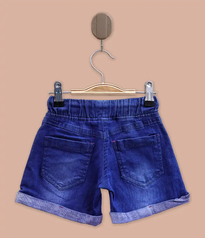 baby girls pull-on drawstring denim shorts