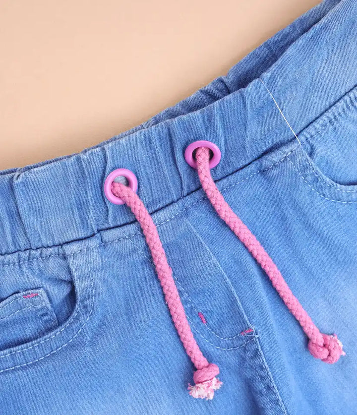 baby girls pull-on drawstring denim shorts
